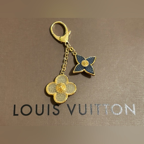 Authentic Louis Vuitton bag charm in blue & white LV flower pattern. Mint. - Picture 2 of 8